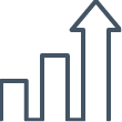 bar graph showing upward arrows