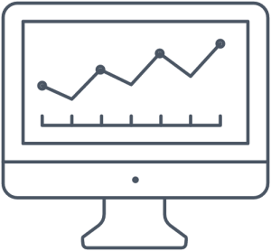 Computer screen shows line graph